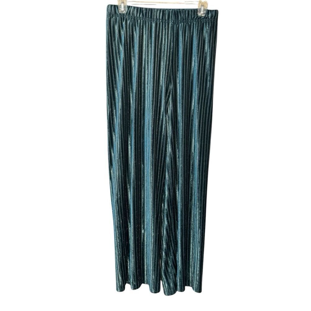 House Of Harlow Pants Metallic Shimmer Dark Ocean Teal Size Small Lined